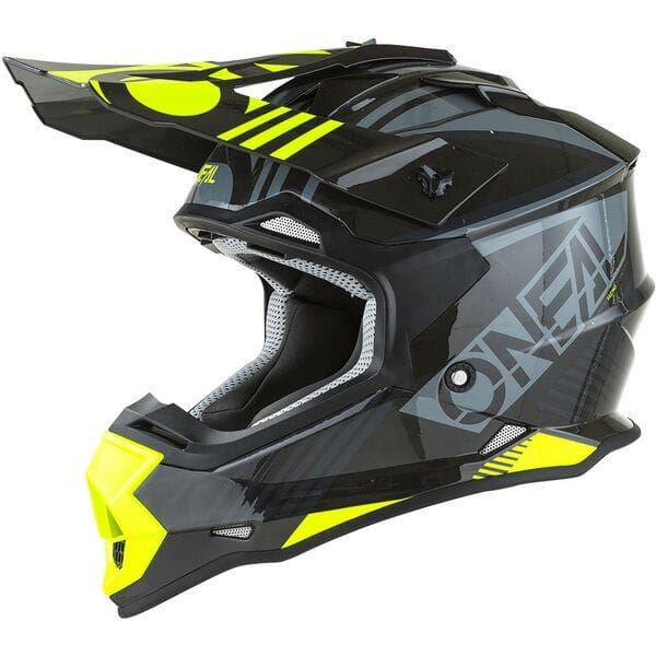 O'Neal 2025 Motocross Helmet 2SRS Rush Grey Yellow